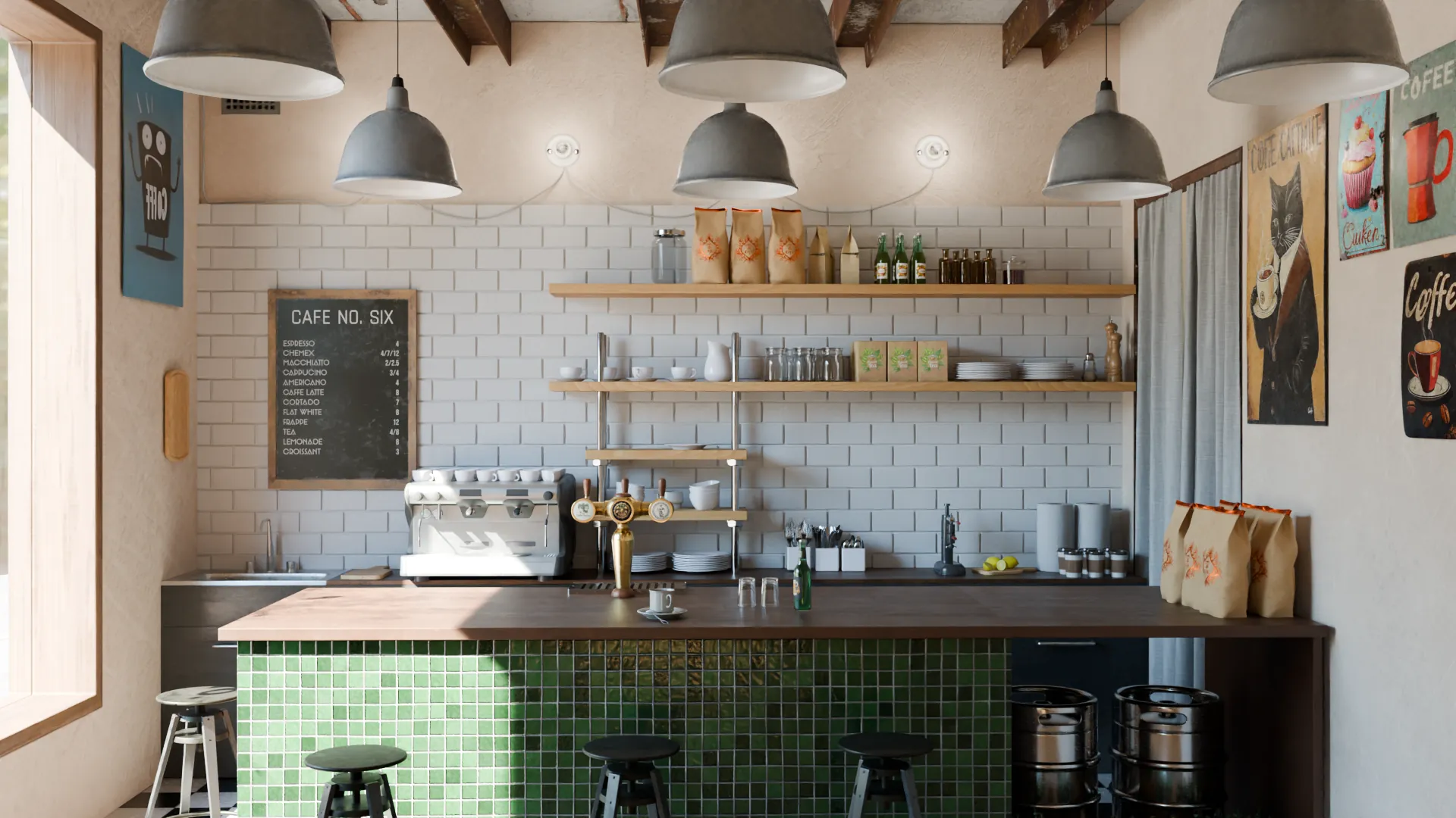 Coffee Shop interior scene