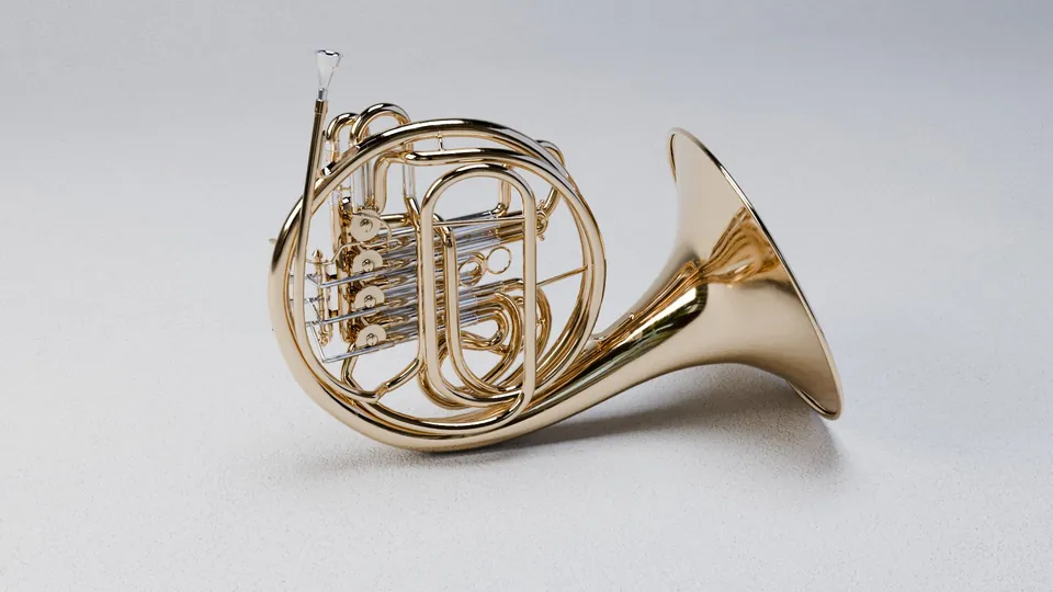 French Horn - 3D model for Blender