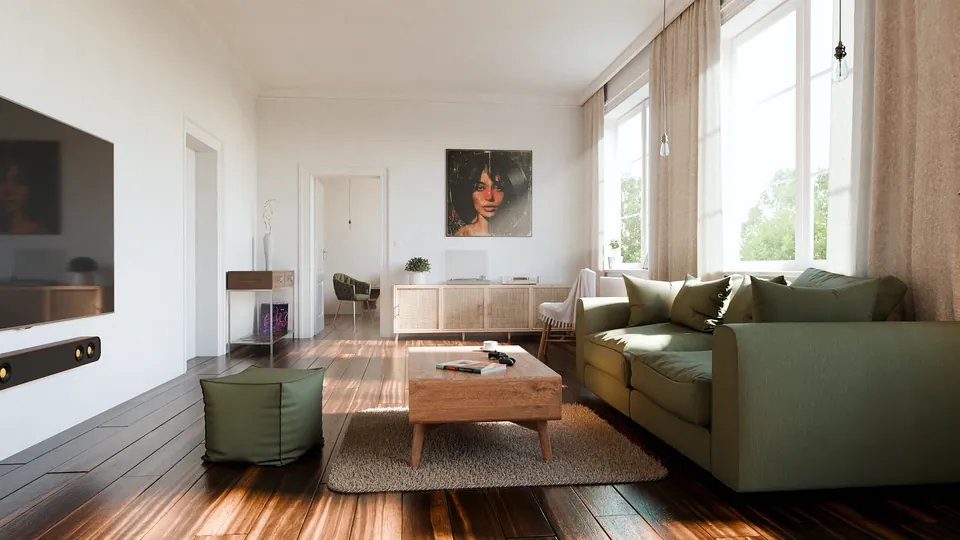 Sunny Apartment - 3D scene for Unreal Engine 5 and Blender