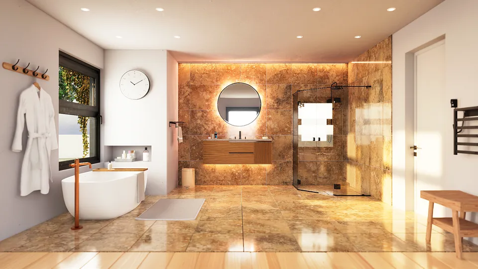 Warm Bathroom - view 2