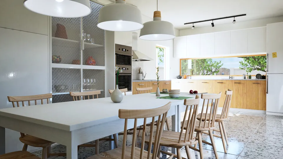 White Kitchen - 3D scene for Unreal Engine 5 and Blender